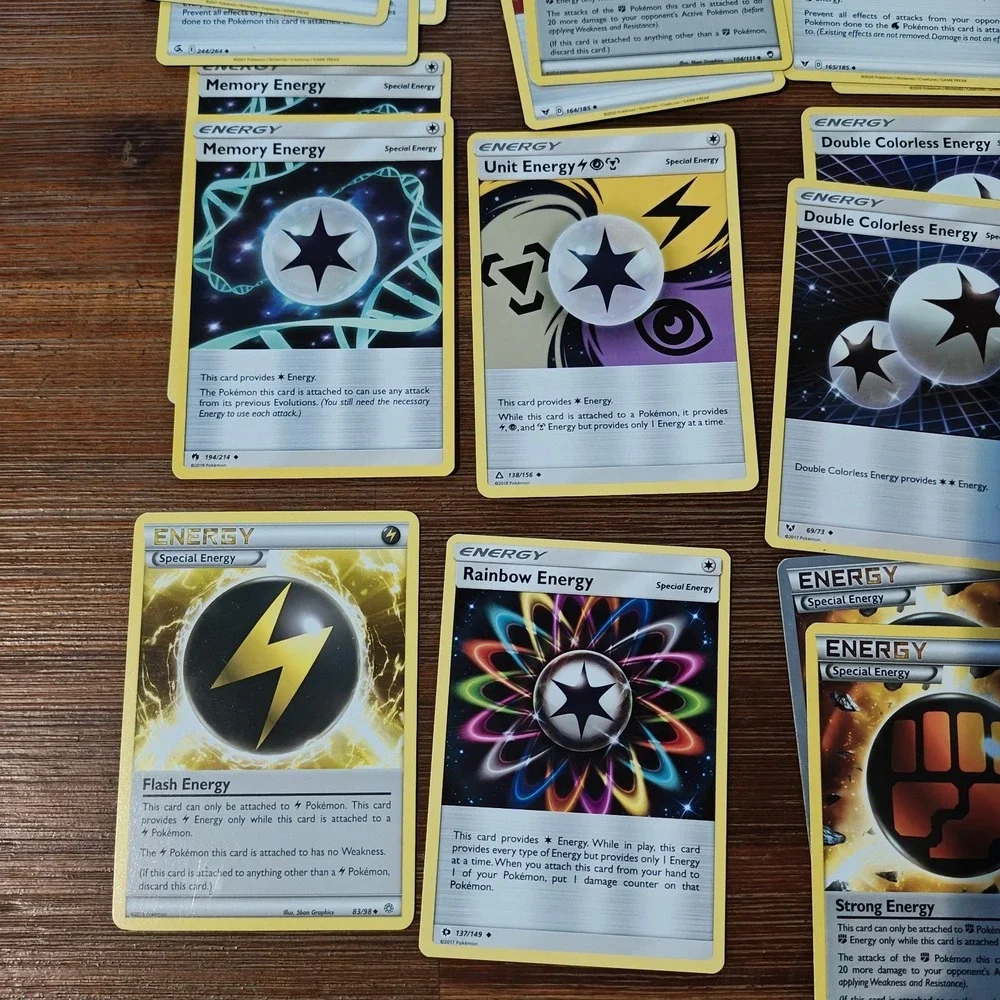 Lot of 57 Pokemon Special Energy Cards and 35 Holo Foil Energy Card Heat Strong